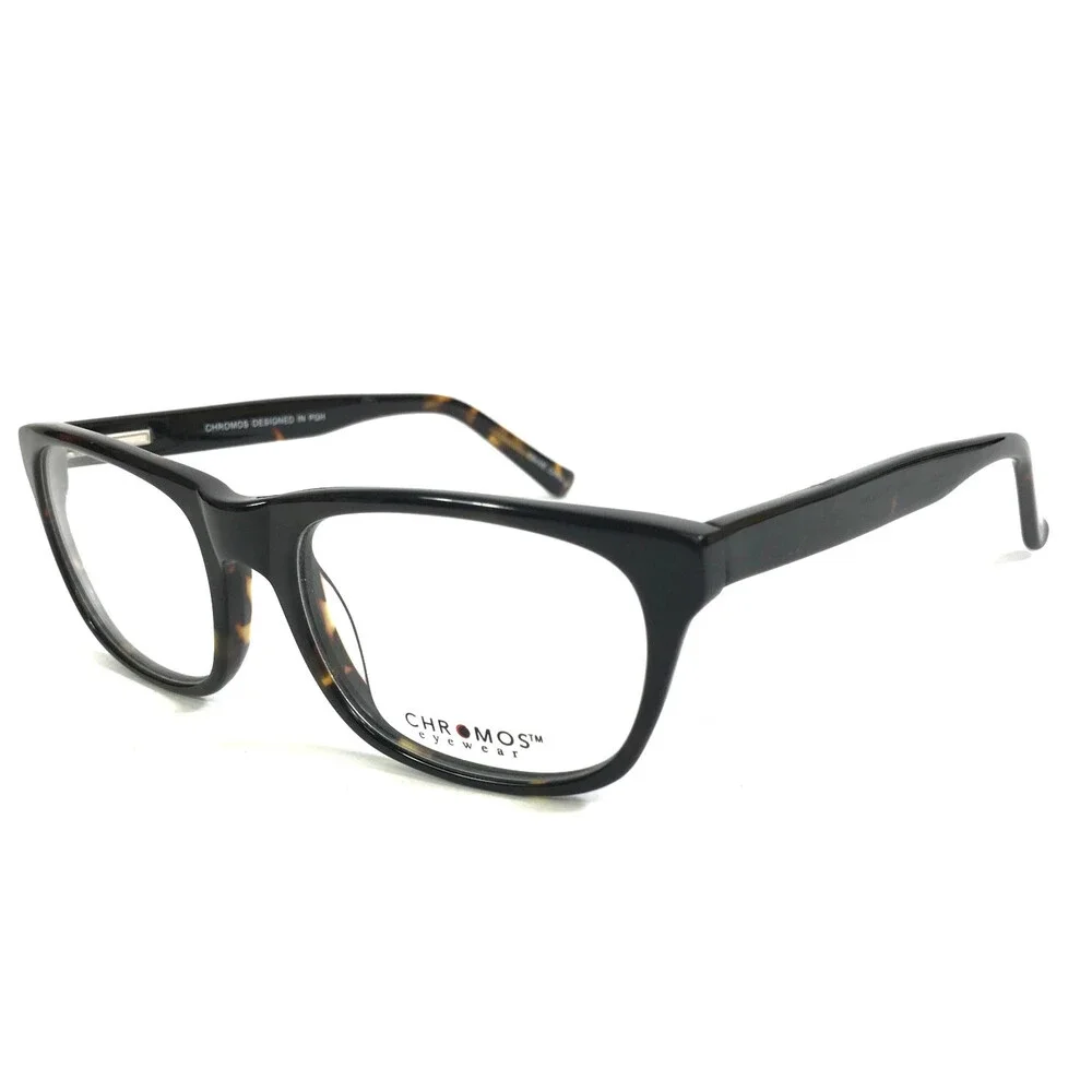 Chromos Eyeglasses Frames GAIL Shiny Black Tortoise Square Full Rim 51-18-140